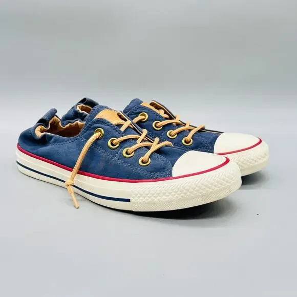 Converse Shoes Womens 7 Blue Canvas All Star Shoreline Slip On Sneakers Casual - Picture 2 of 10